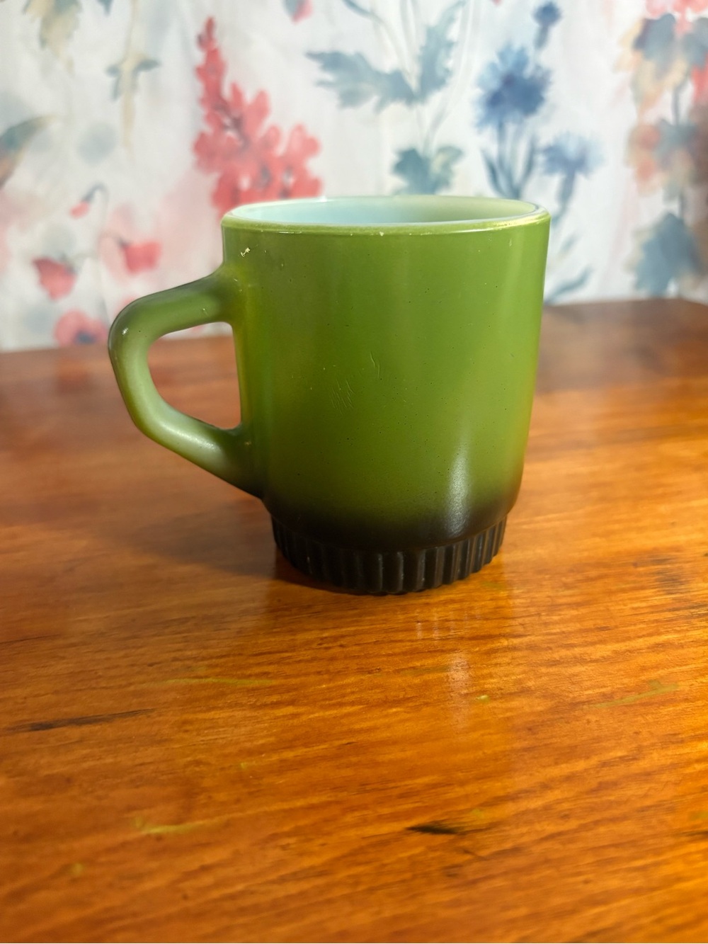 Vintage Green Matte Glass Coffee Mug - Home Dining